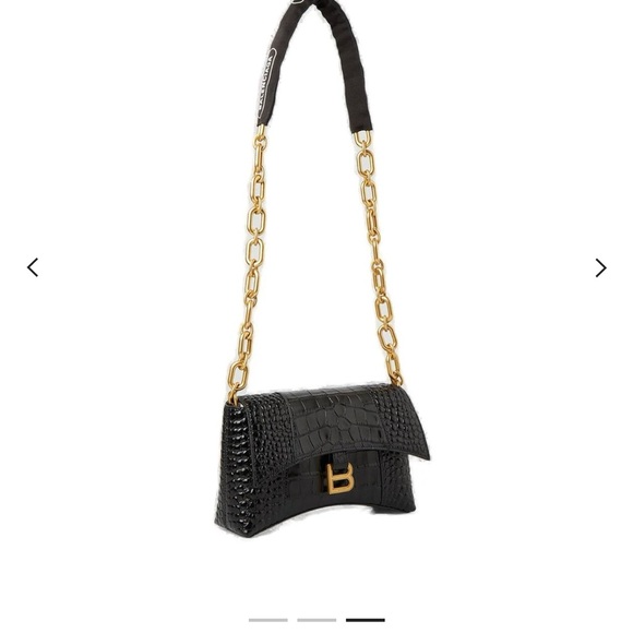 BALENCIAGA
Women's Downtown Xs Shoulder Bag Crocodile Embossed in Black - Picture 8 of 10